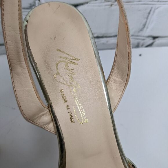 Light pink leather platform pumps, Italian suede heels size 7 - Picture 2 of 7